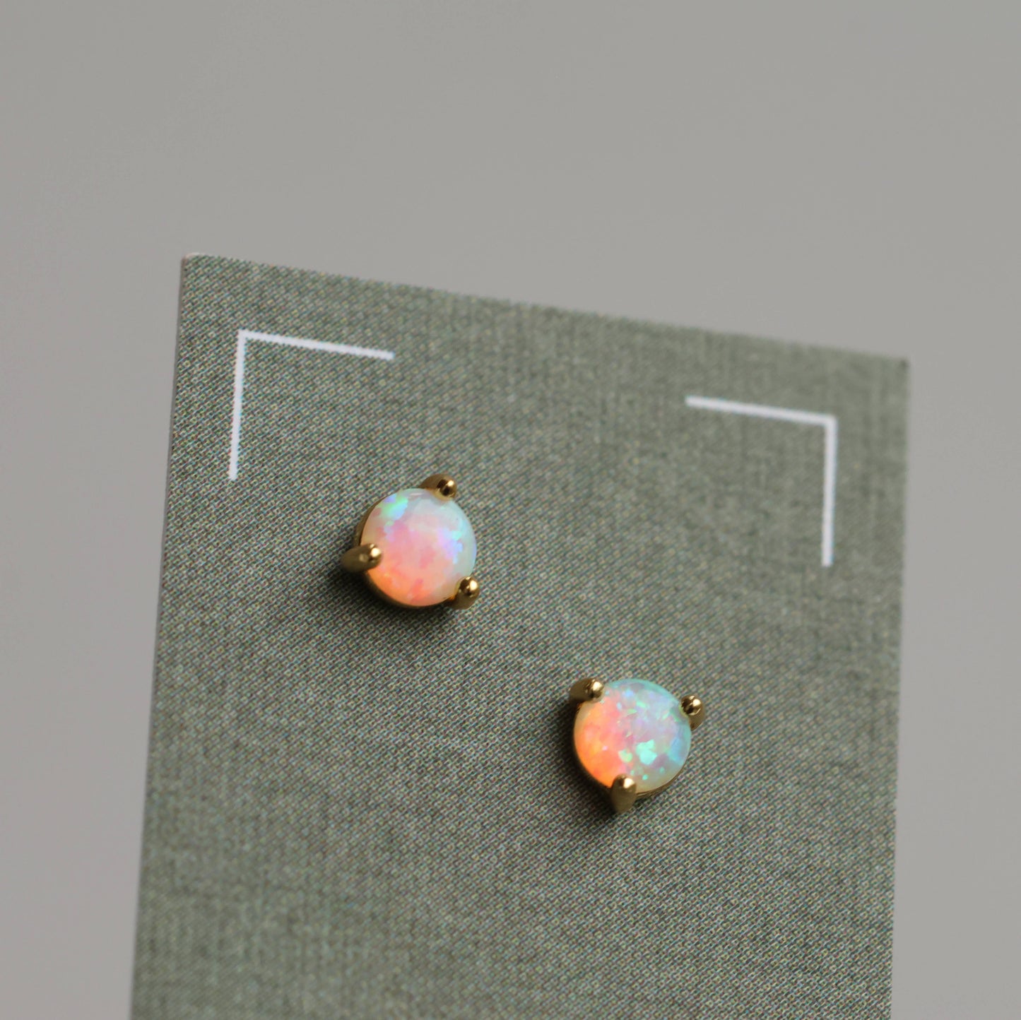 Tiny Opal Stud Earrings