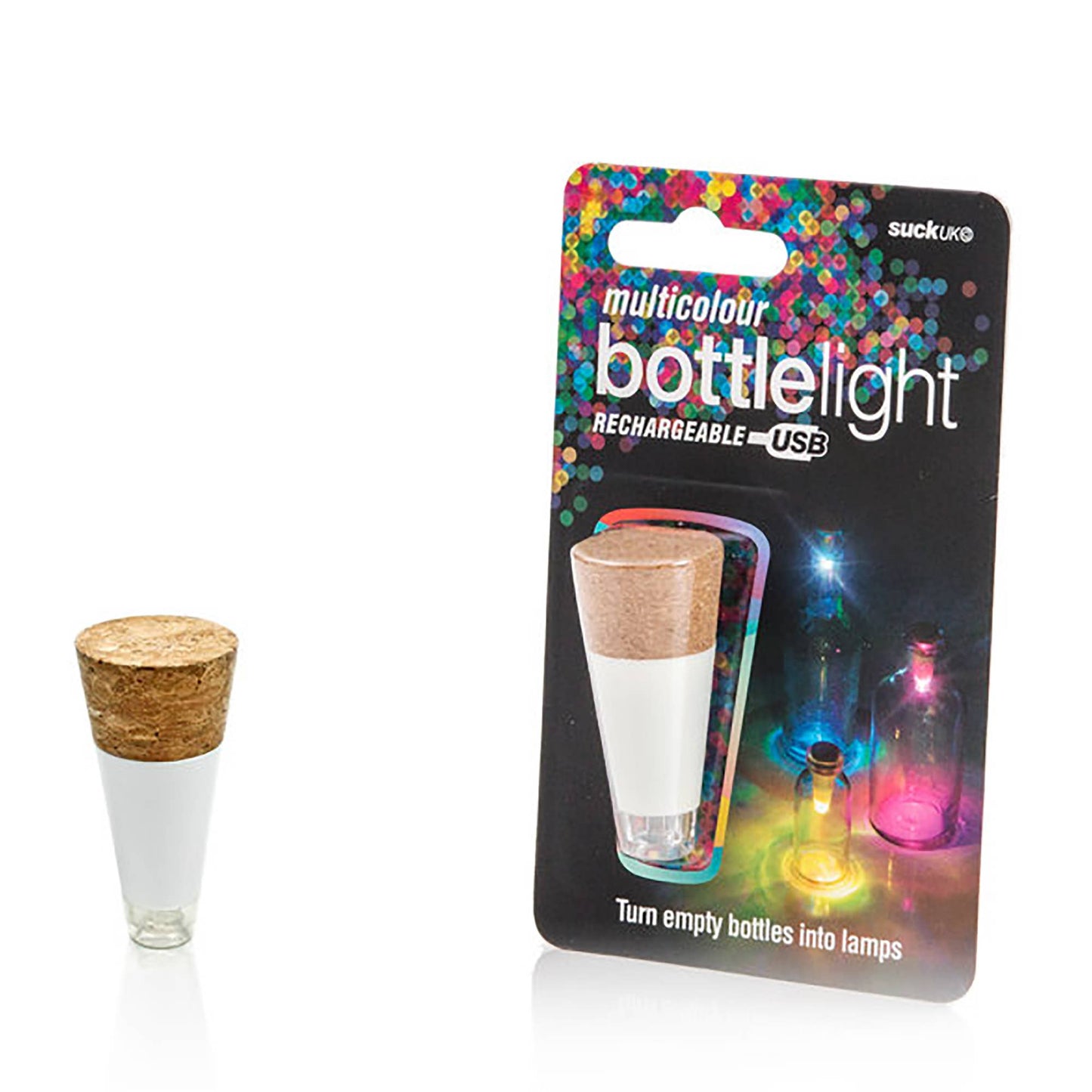 Multicolored Bottle Light USB - Rechargeable