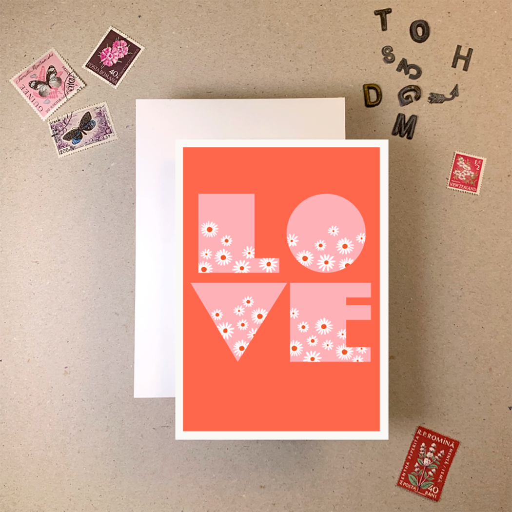 Love Card, Letterpress Printed on 350gsm FSC Paper