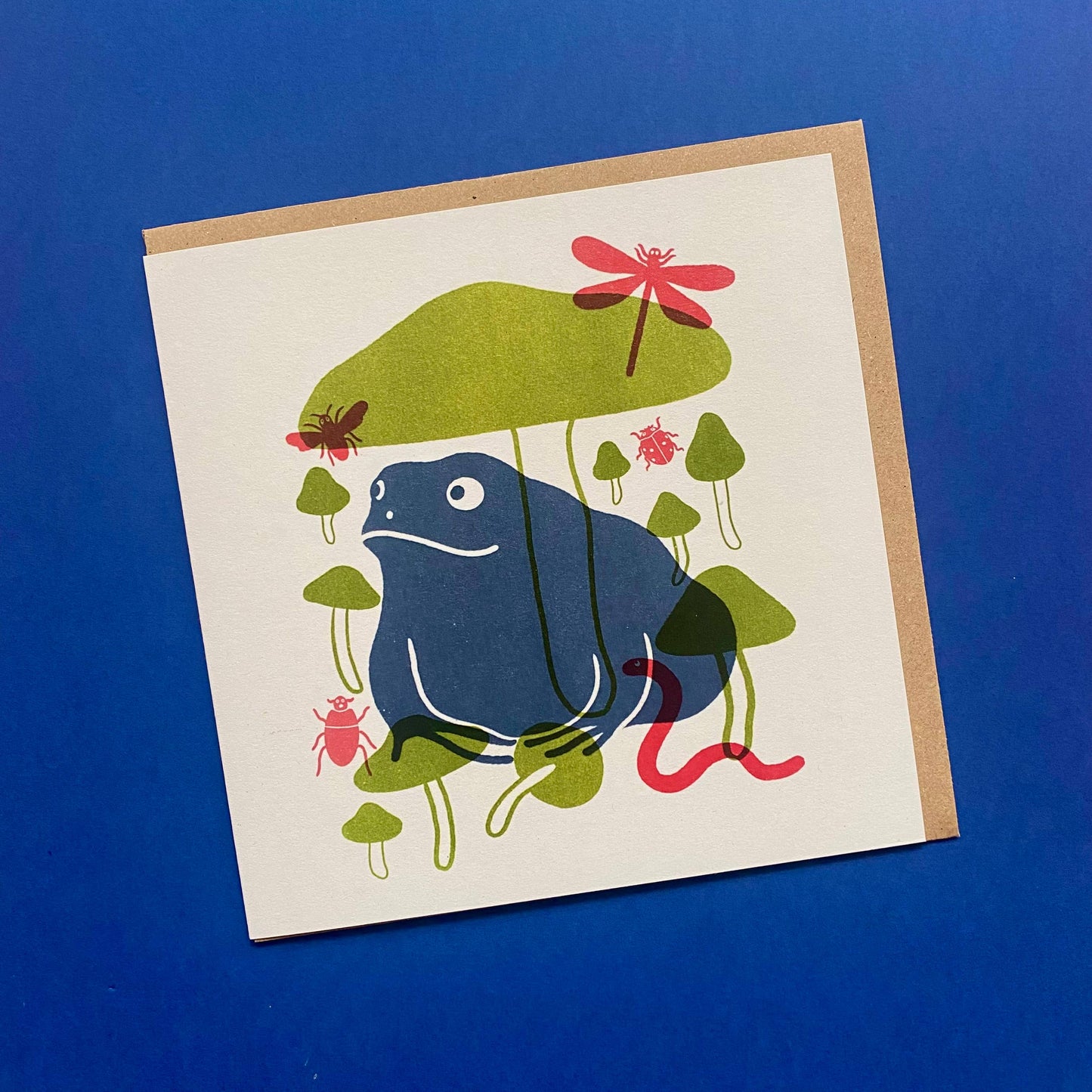 Square ‘Happy Frog’ Blank Greetings Card