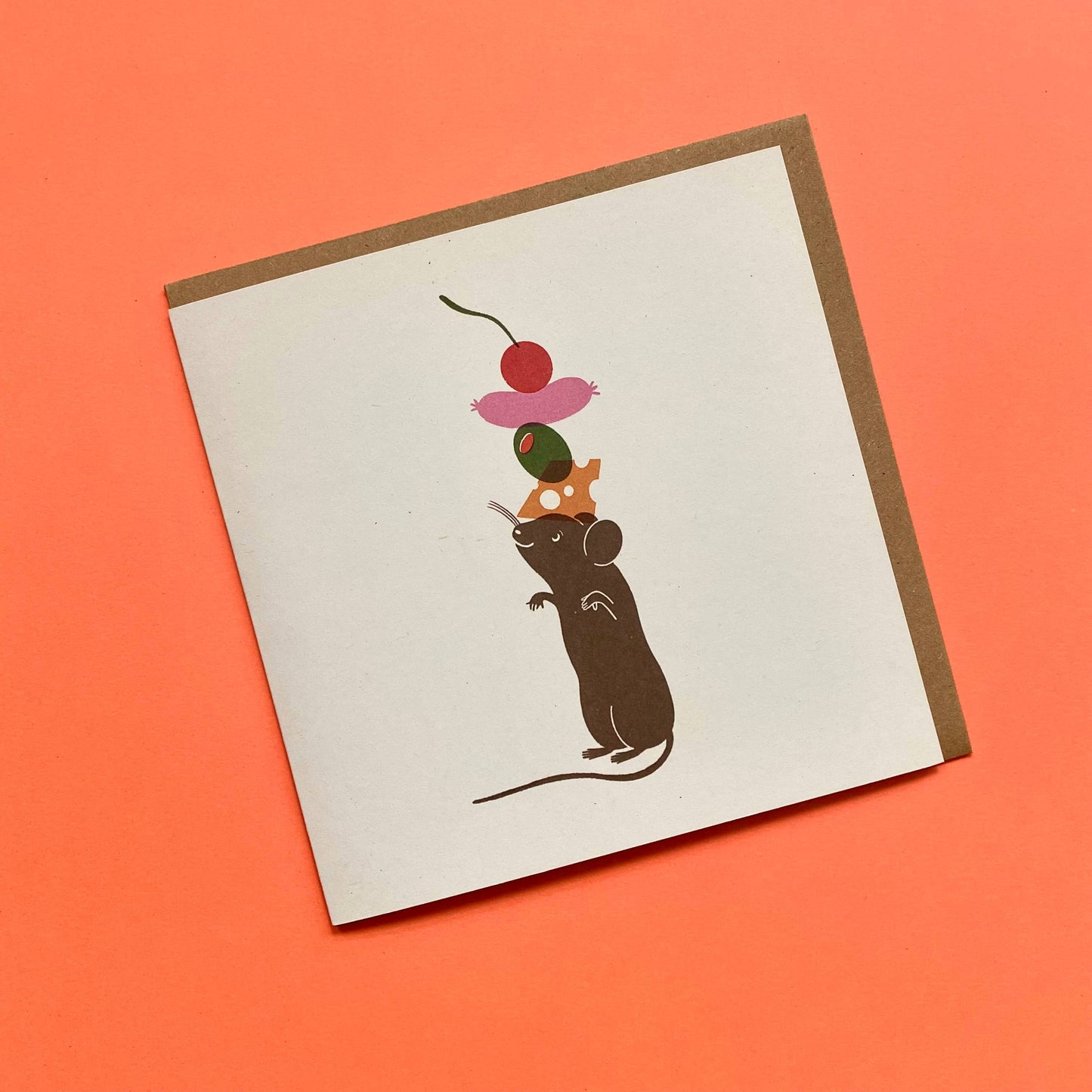 Square ‘Party Mouse’ Blank Greetings Card
