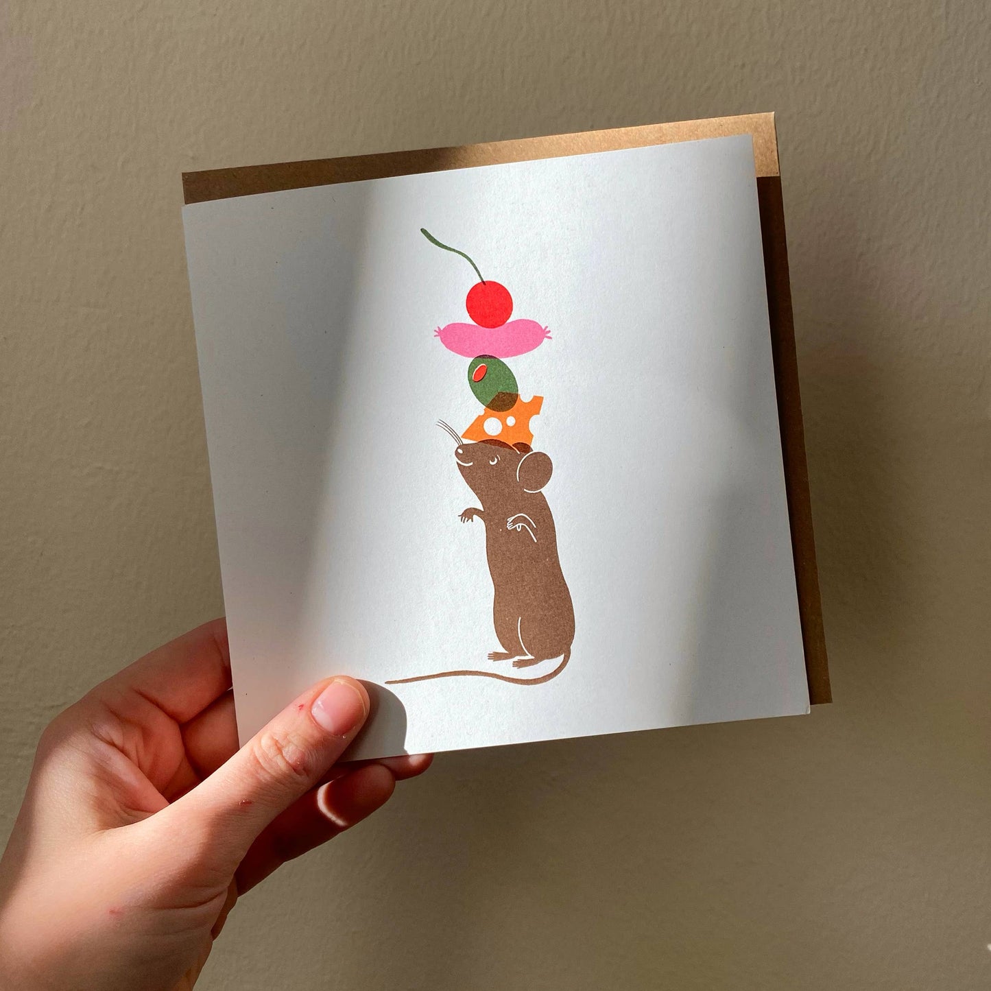 Square ‘Party Mouse’ Blank Greetings Card