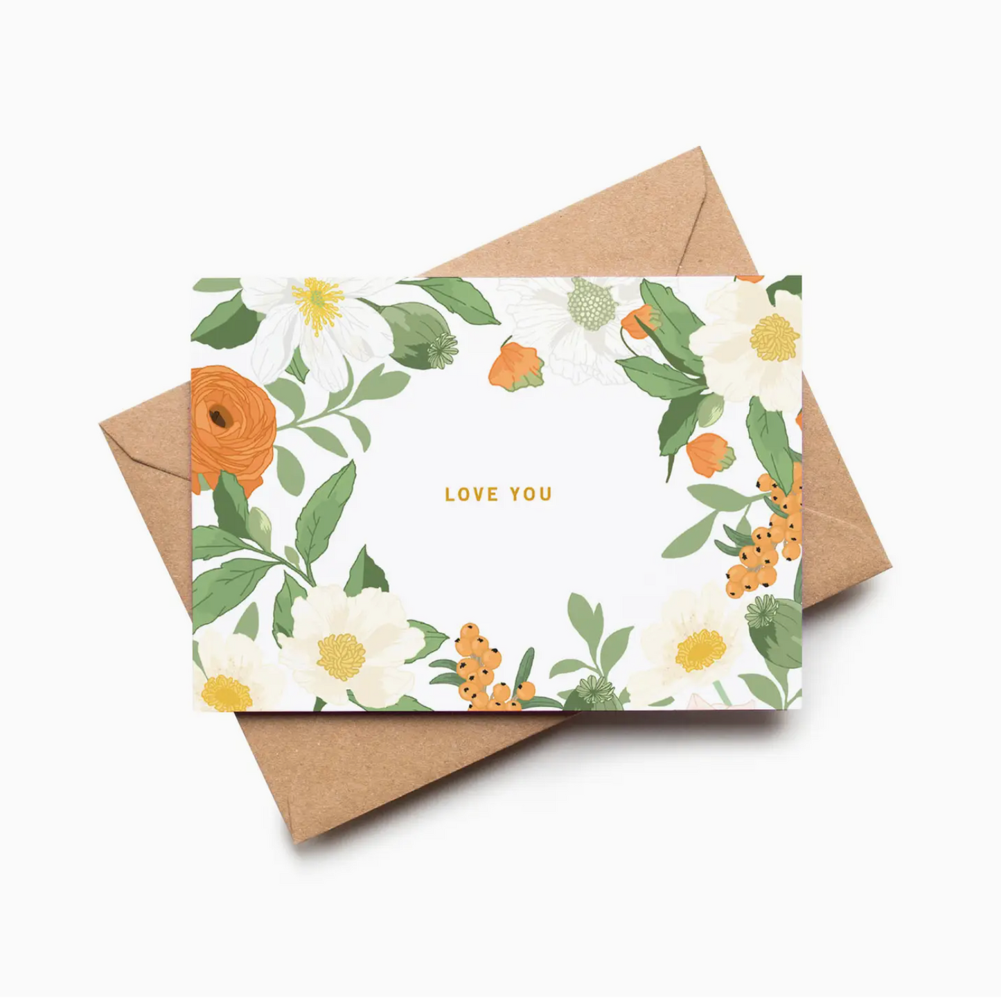 Love You Orange & Green Card