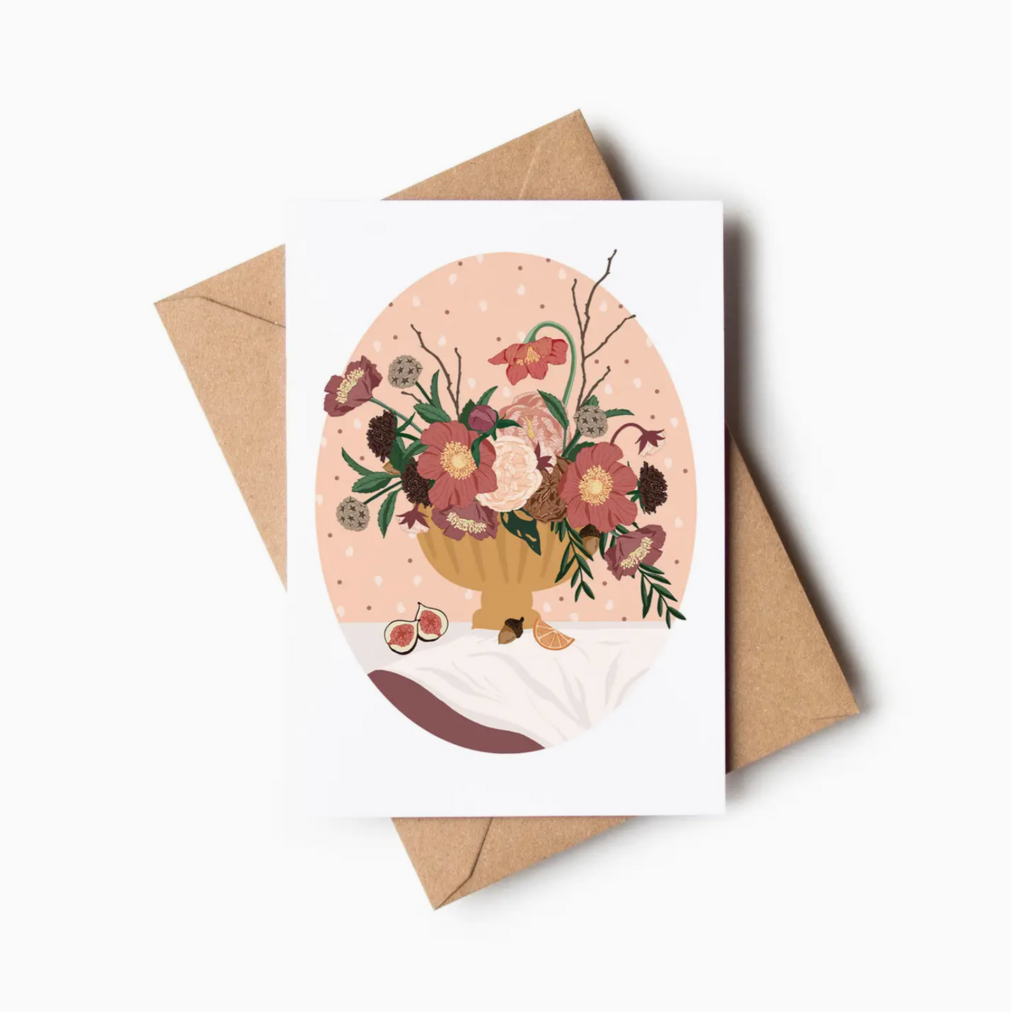 Flower Urn Pink Floral Card