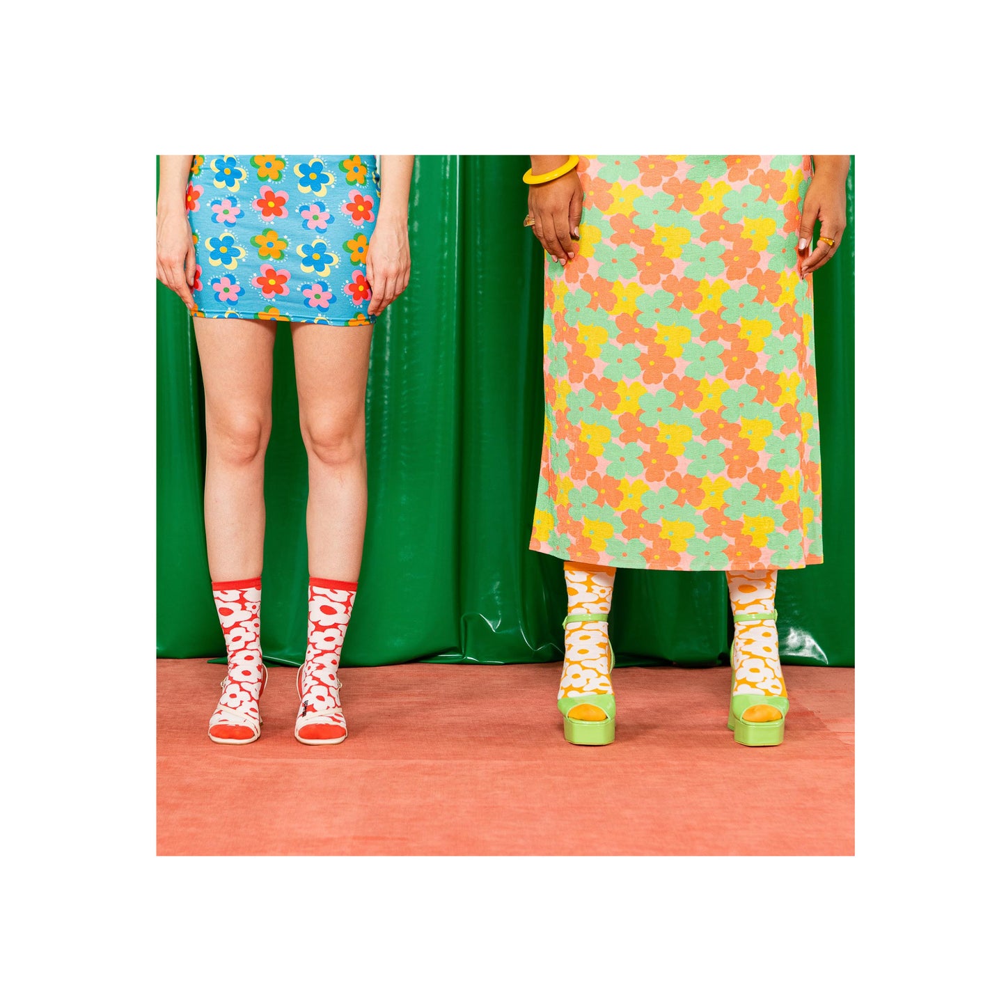 Flower Power Red Socks