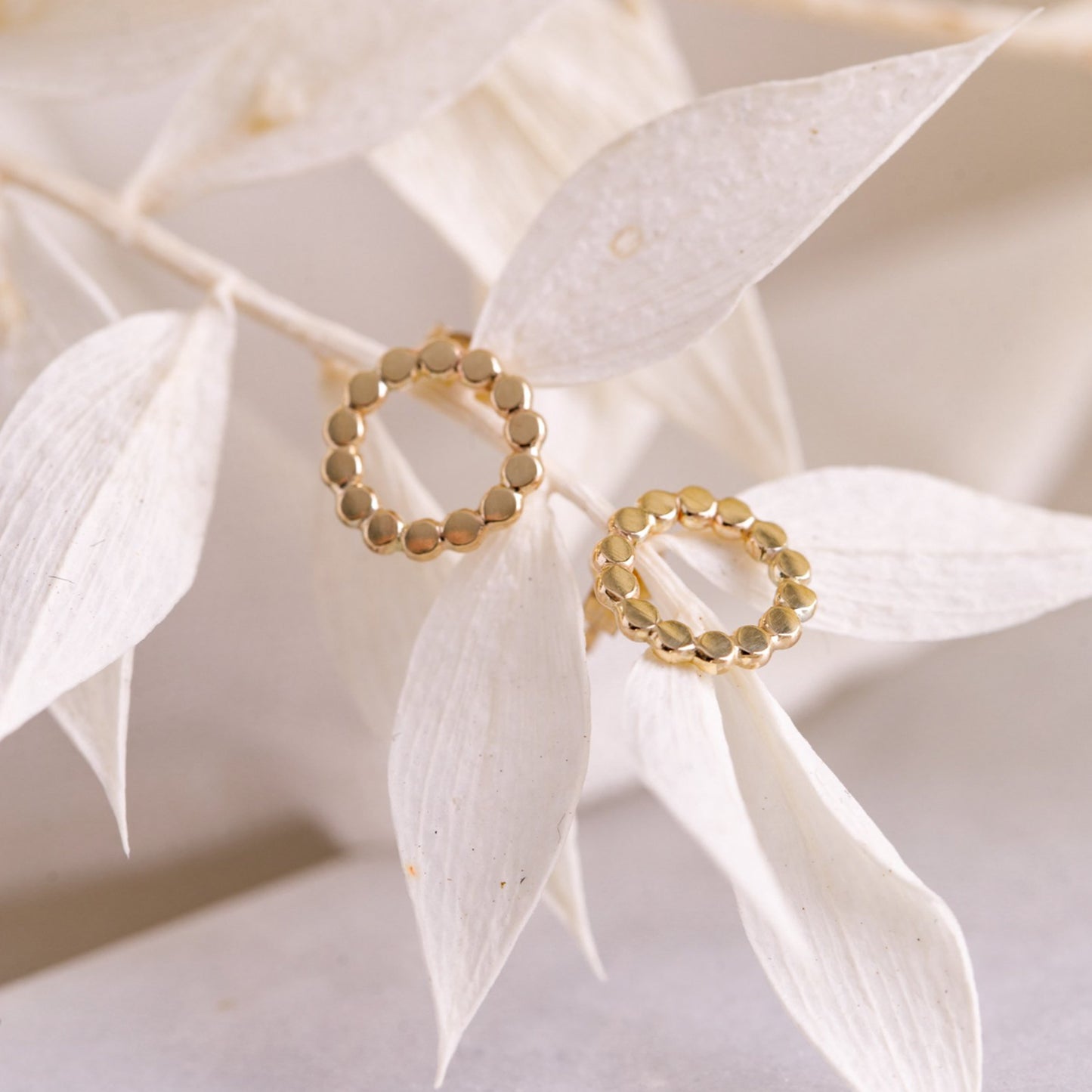 Ethereal - The Mini Recycled Pressed Petal Studs - Gold & Silver