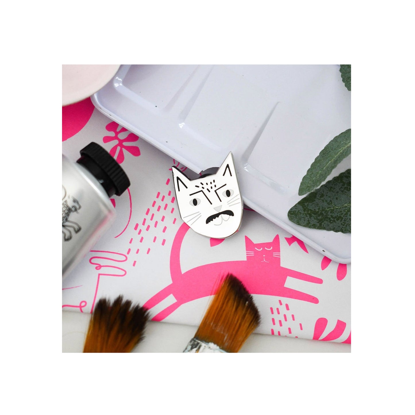 Freddie Purrcury Cat Musician Pin