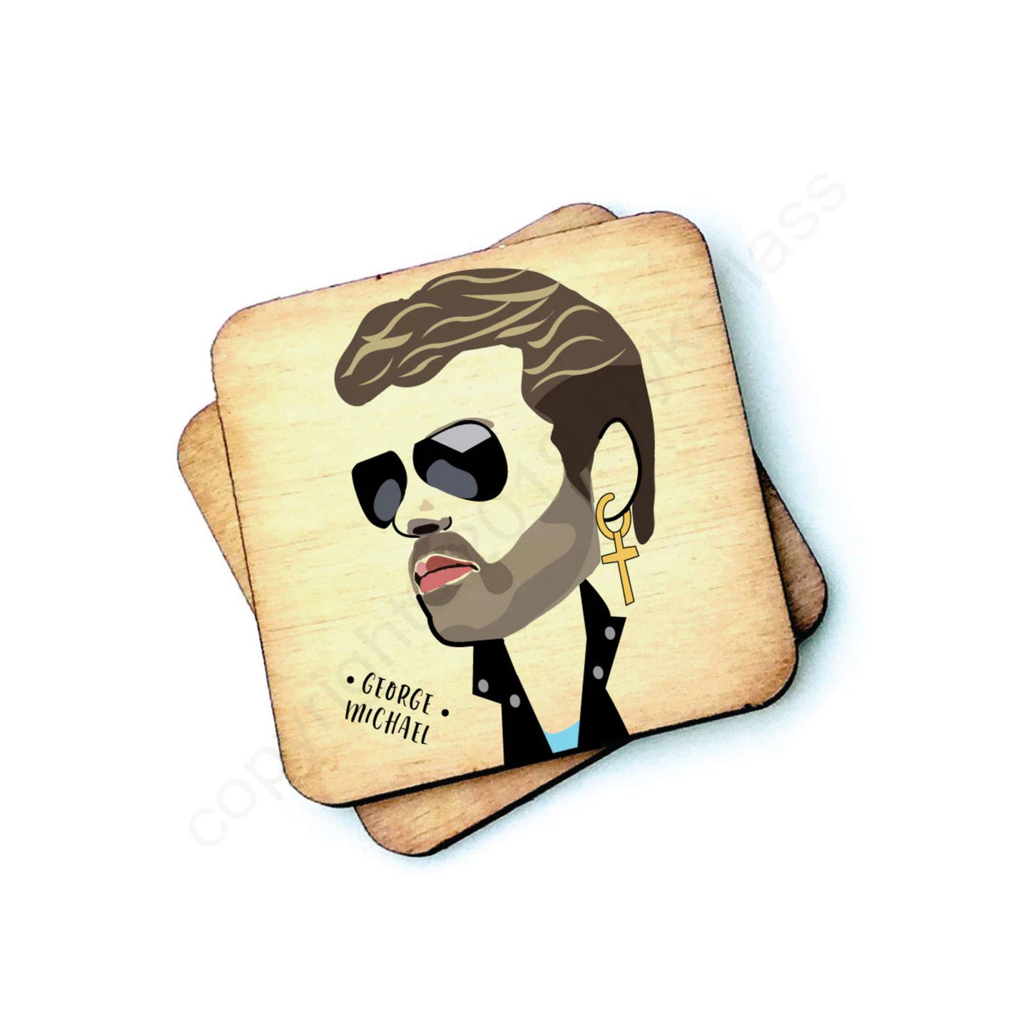 George Michael Celebrity Wooden Coaster
