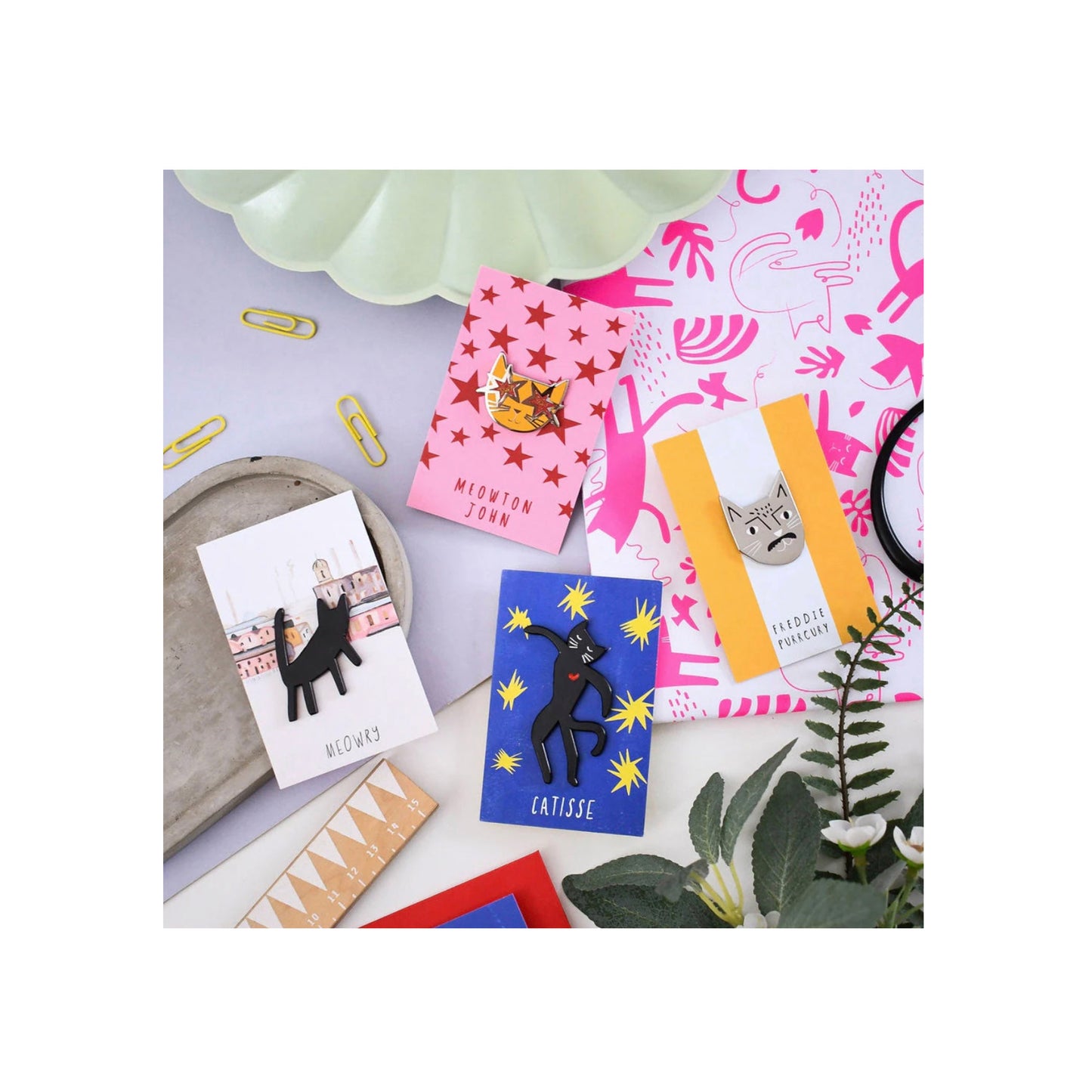 Catisse Icatrus Cat Artist Pin