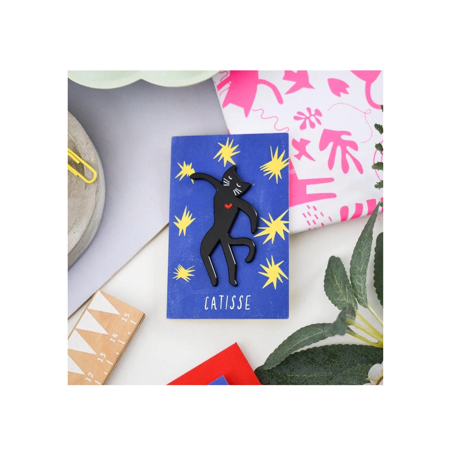Catisse Icatrus Cat Artist Pin