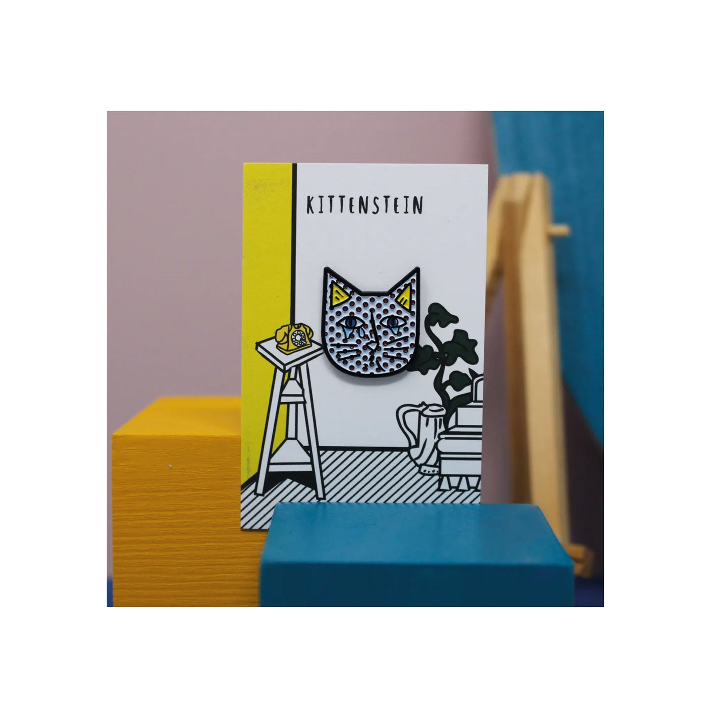 Kittenstein Cat Artist Pin
