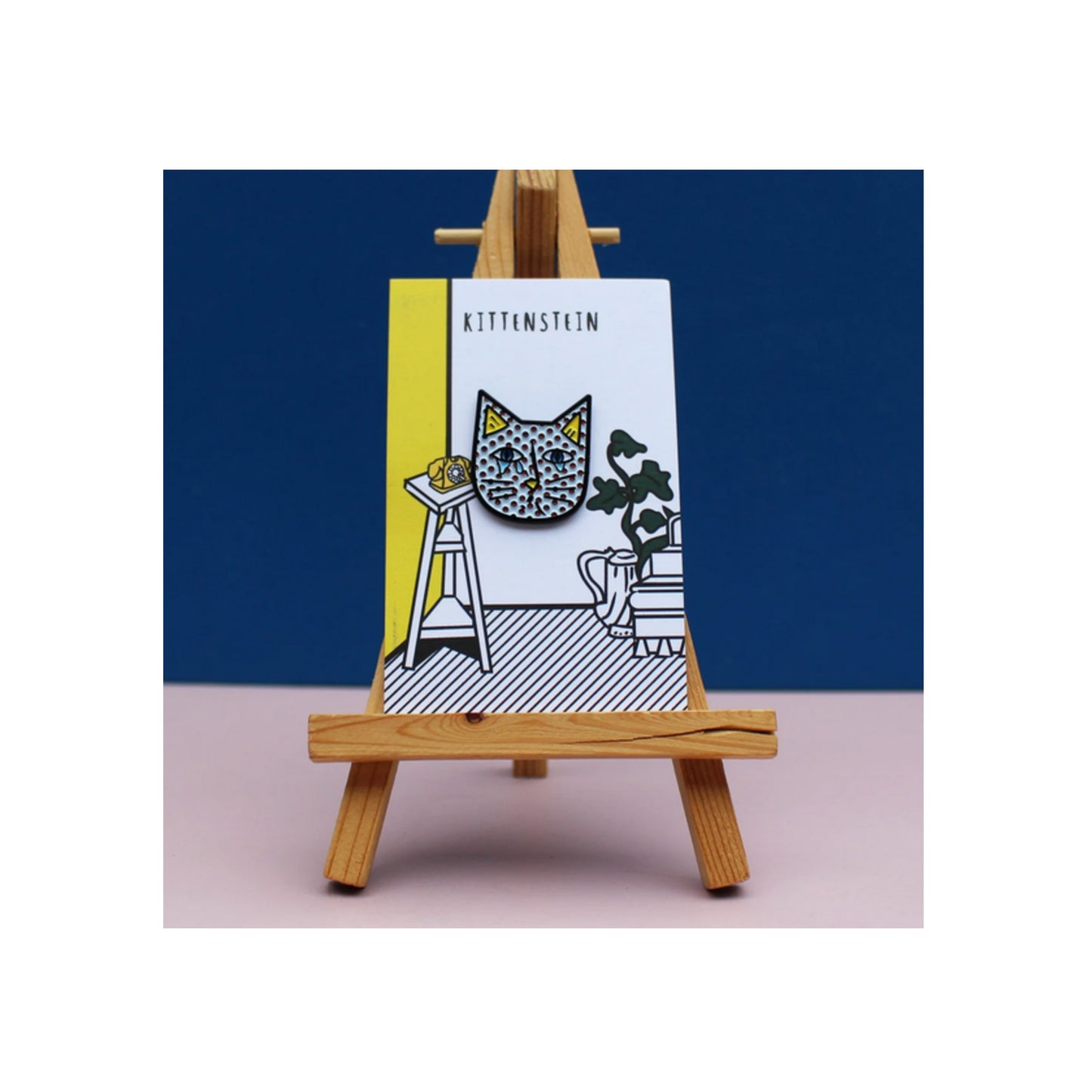 Kittenstein Cat Artist Pin