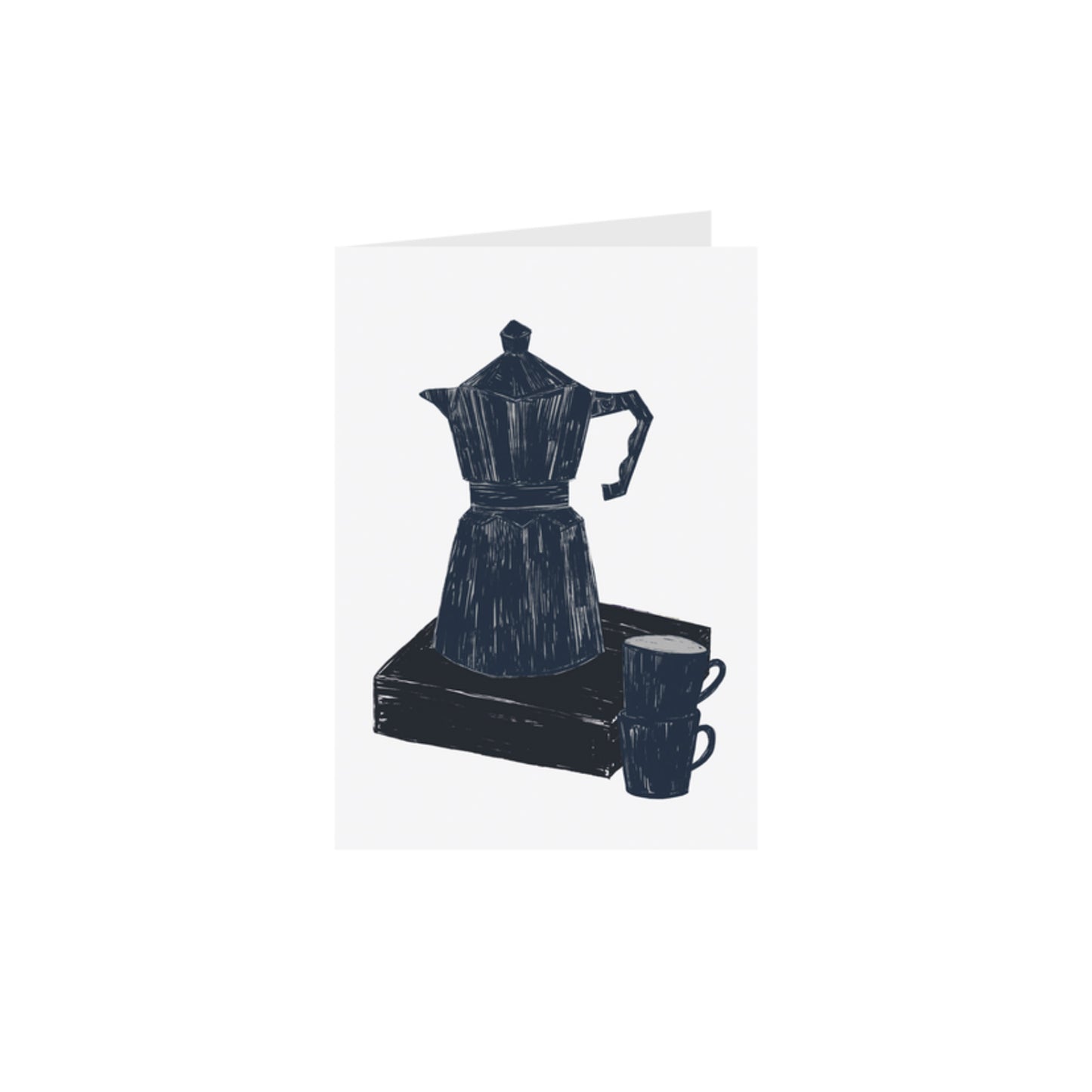 Moka Pot Card - Navy