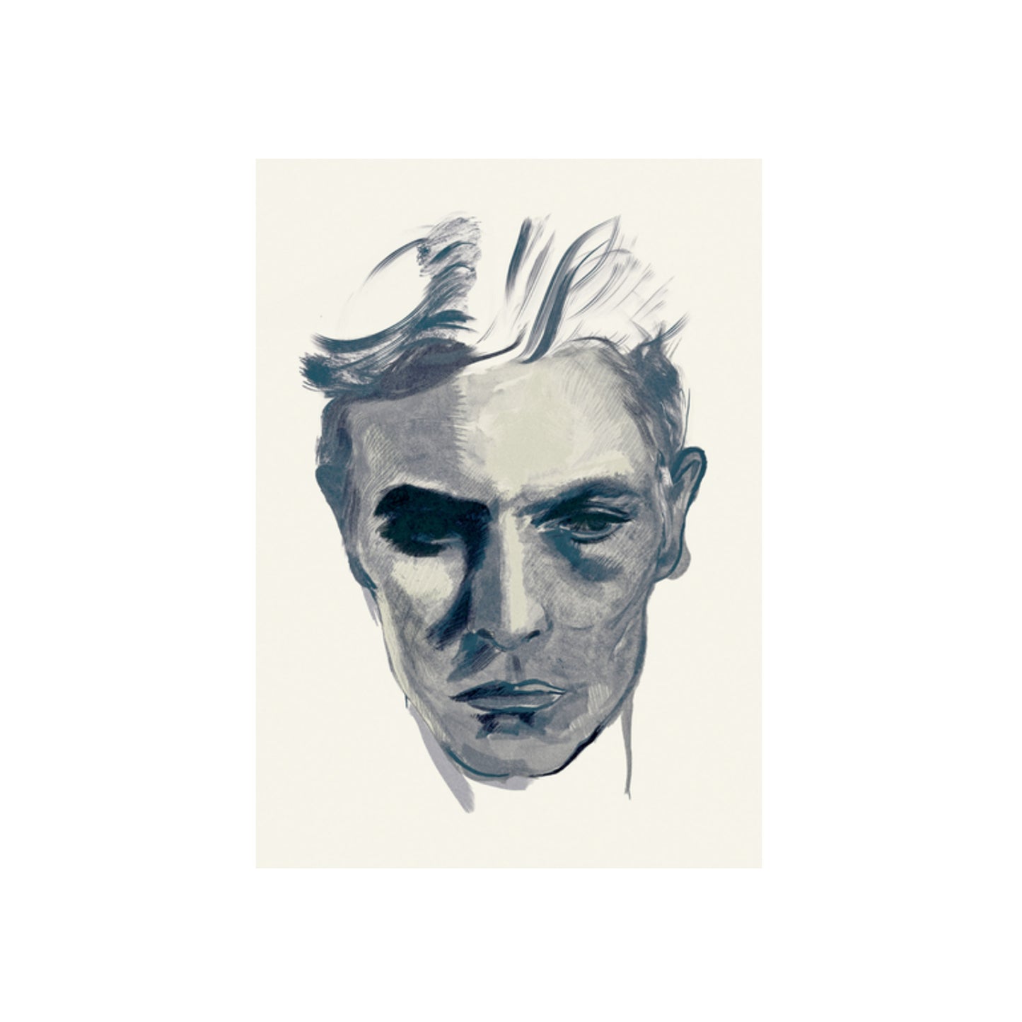 A3 Print - David Bowie - V3 - Navy Grey