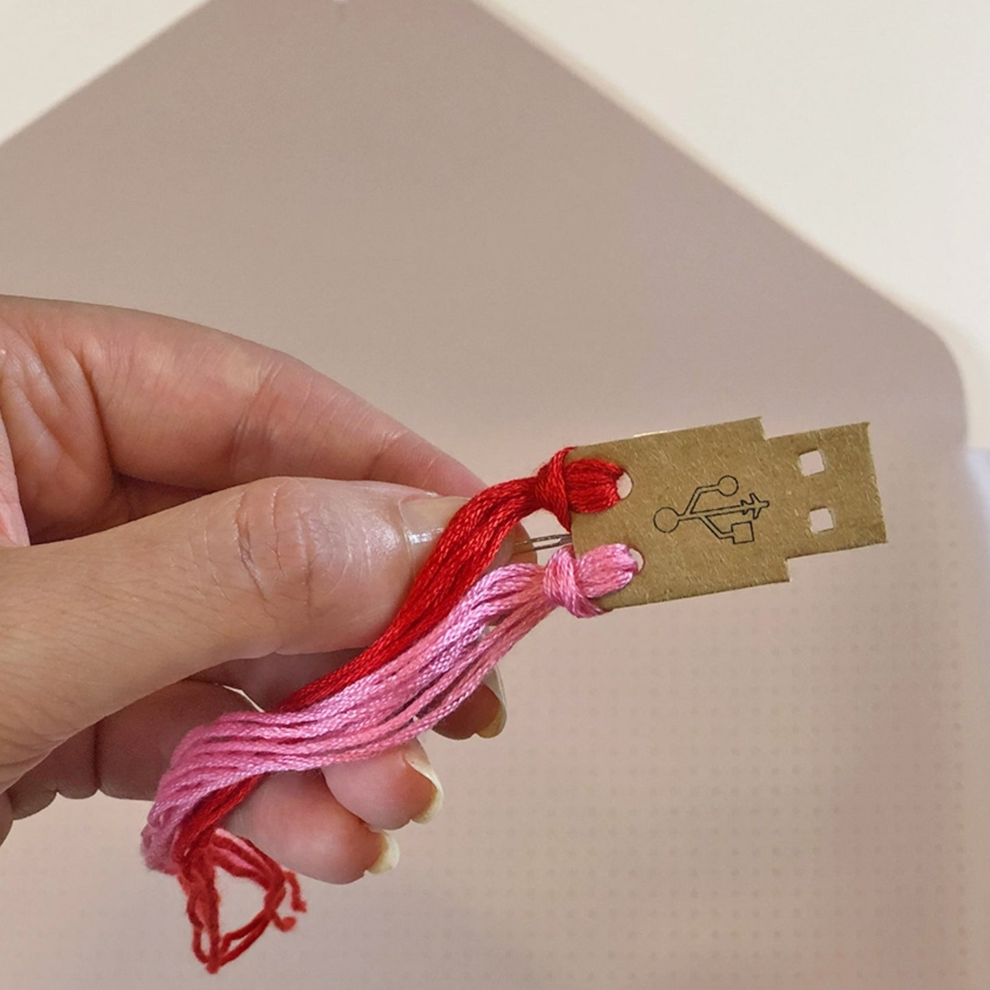 DIY Cross Stitch Laptop Sleeve Kit PINK