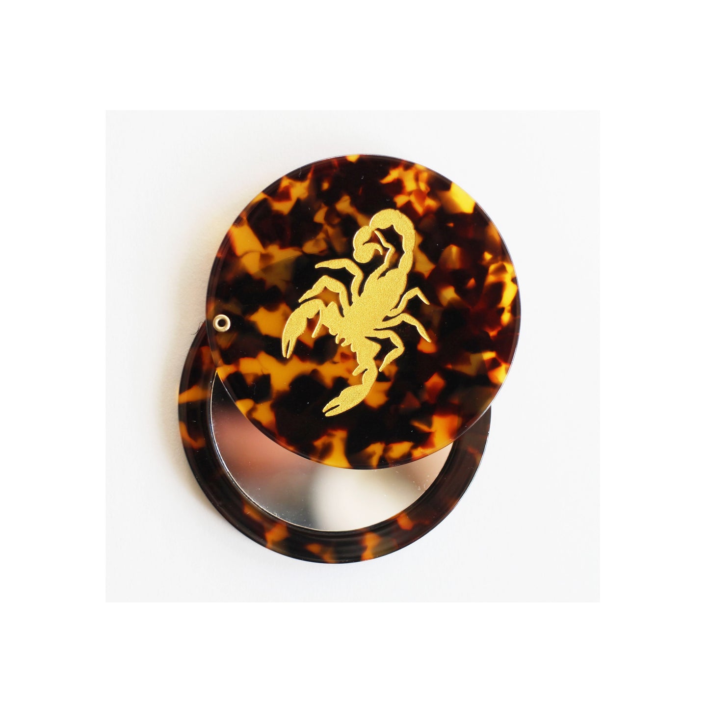 Scorpion Scorpio Tortoiseshell Compact Mirror
