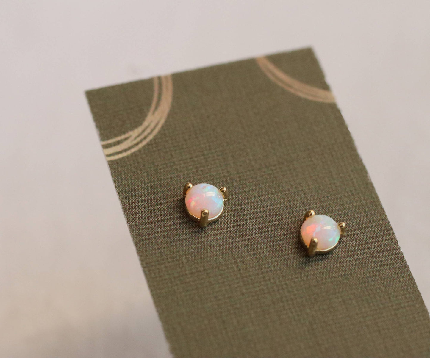 Tiny Opal Stud Earrings