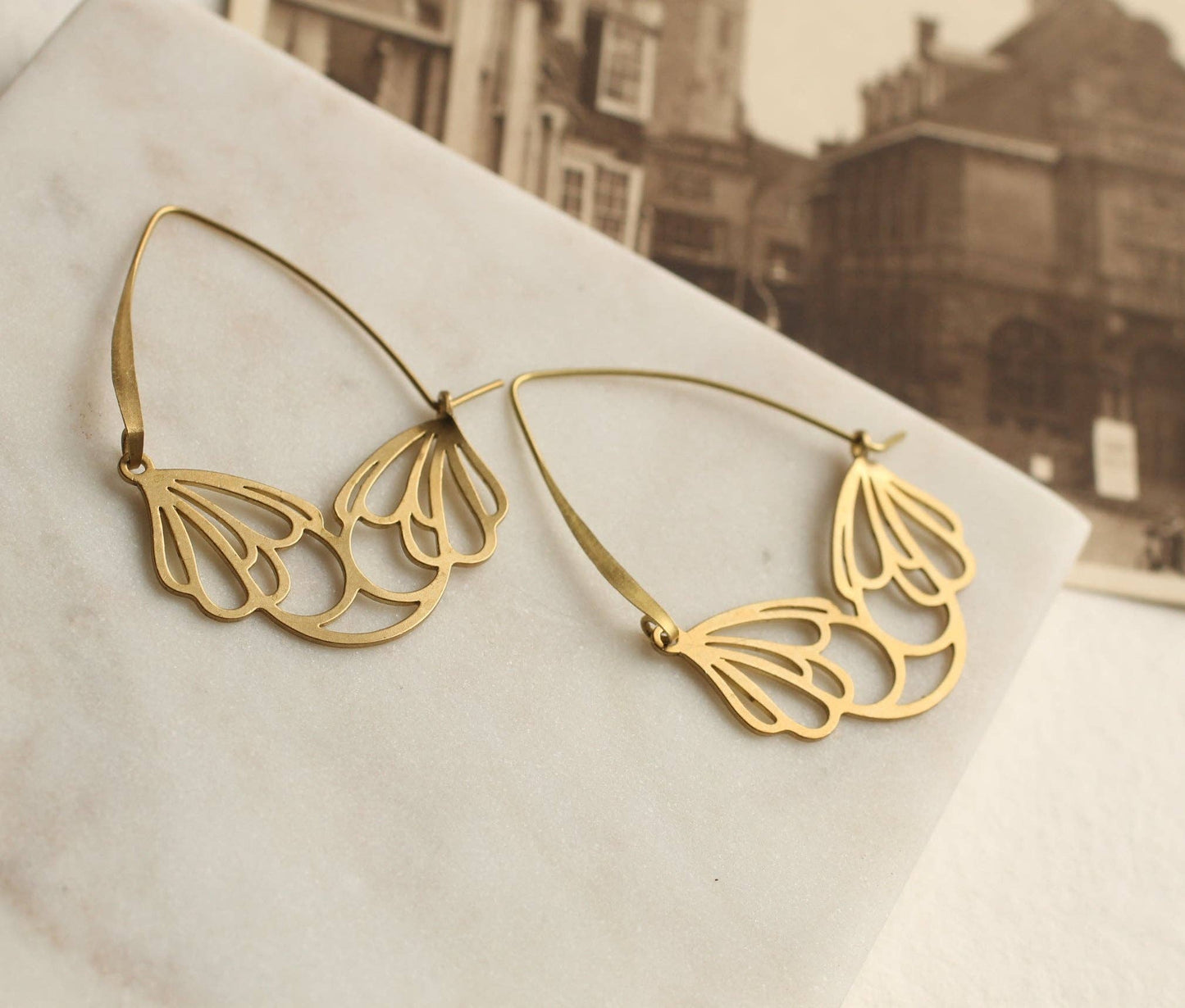 Art Nouveau Flower Hoops