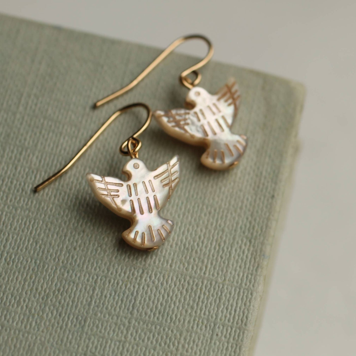 Pearl Dove Bird Earrings