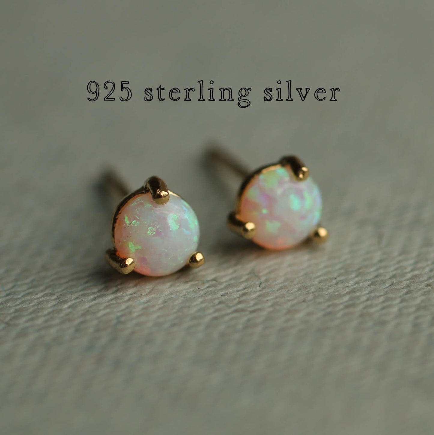 Tiny Opal Stud Earrings