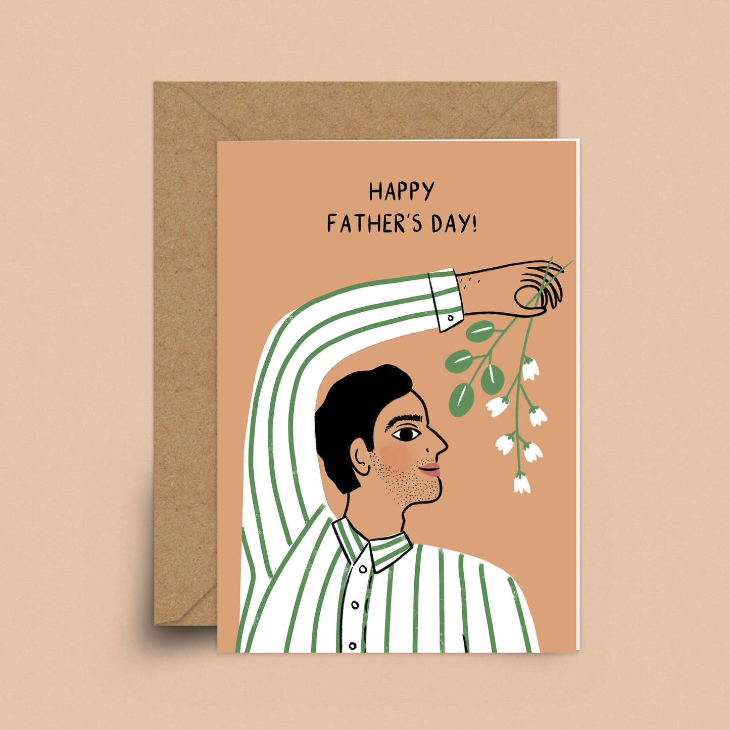 Father's Day green stripes Card