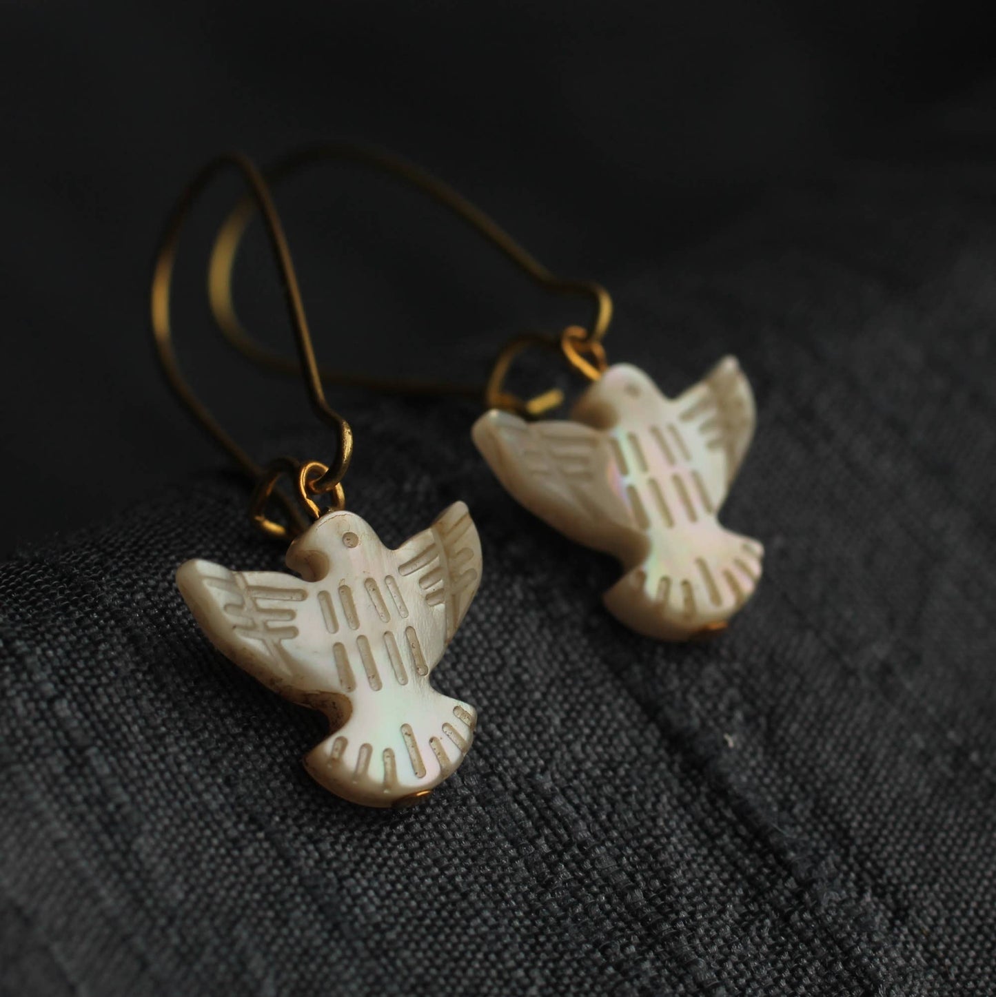 Pearl Dove Bird Earrings