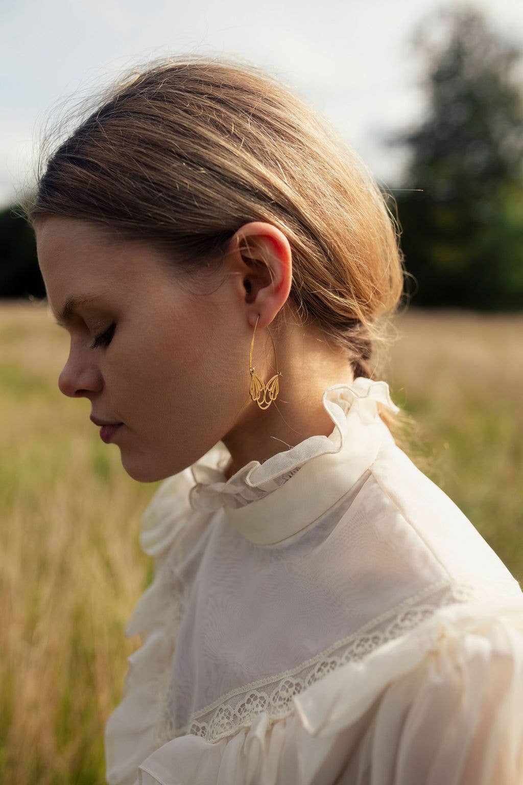 Art Nouveau Flower Hoops