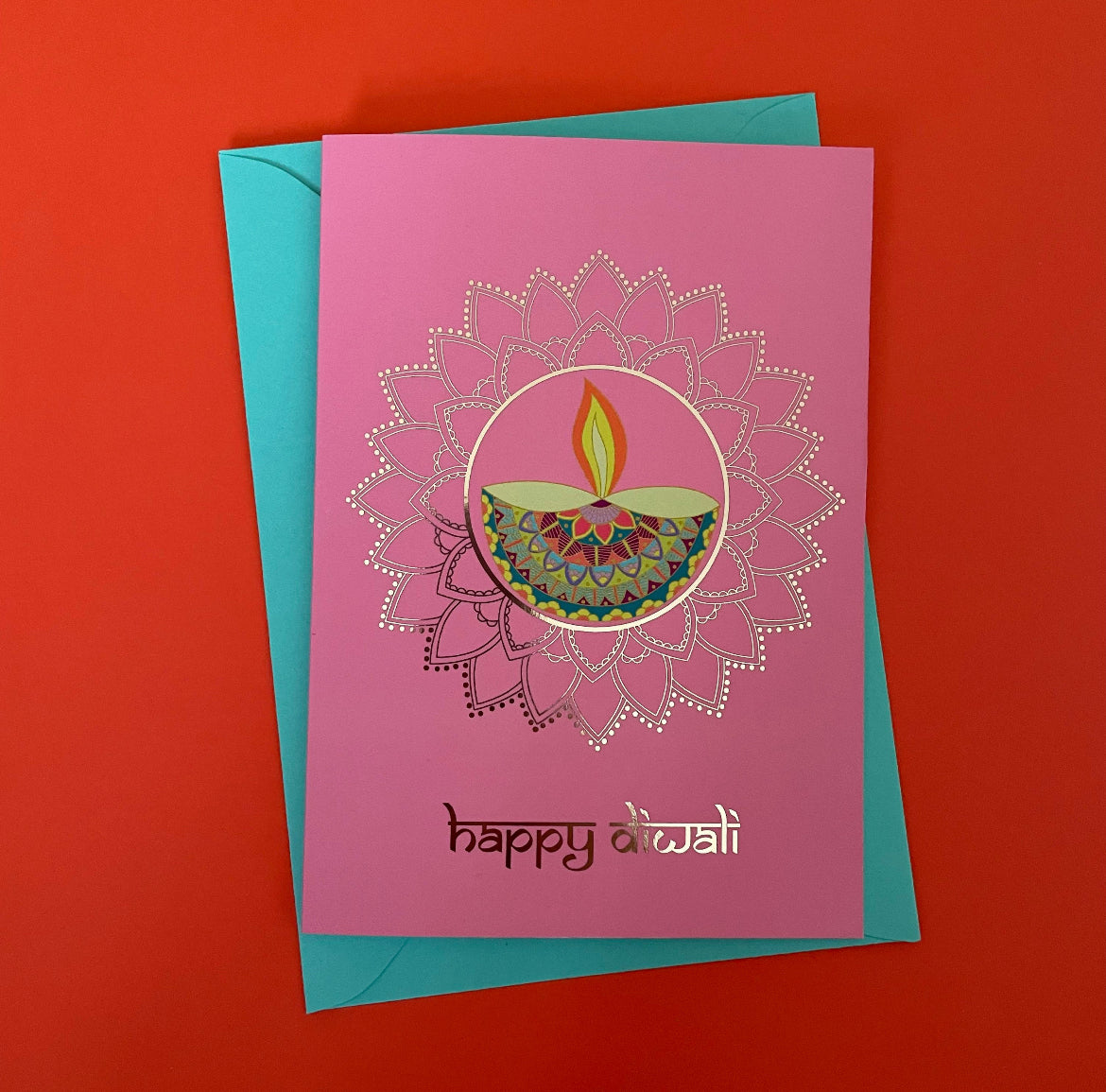 Happy Diwali foil print card