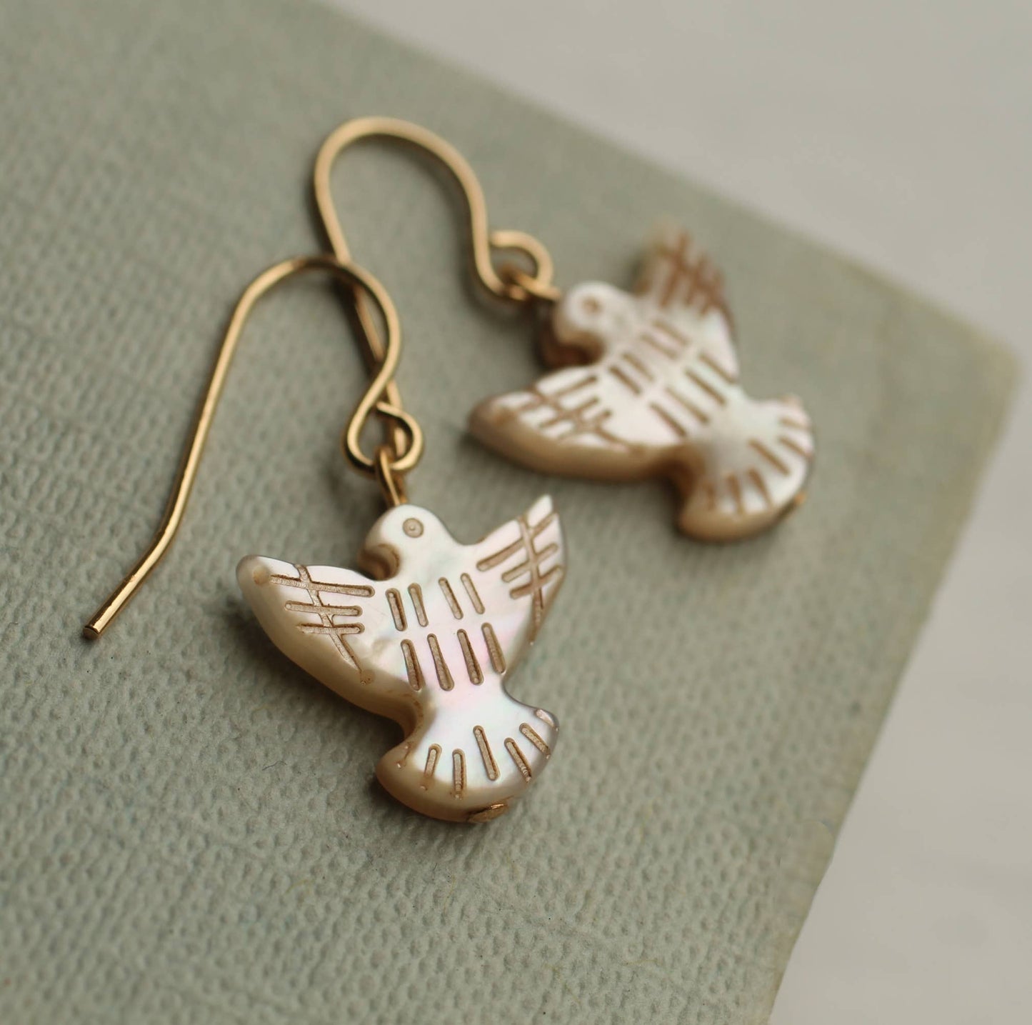 Pearl Dove Bird Earrings