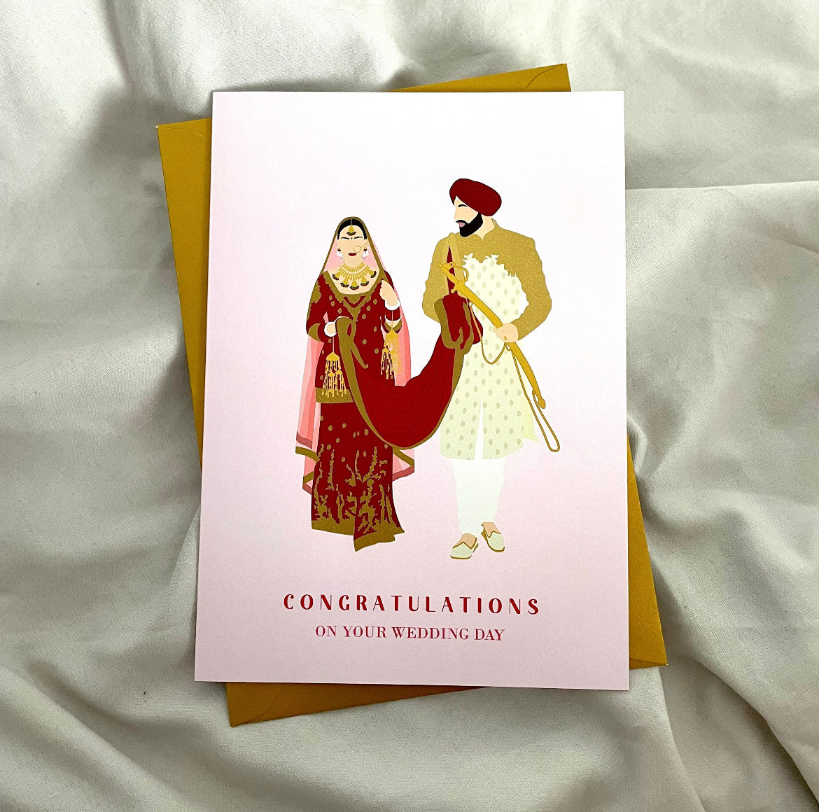 Punjabi Bride and Groom Wedding Card