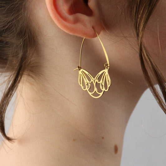 Art Nouveau Flower Hoops