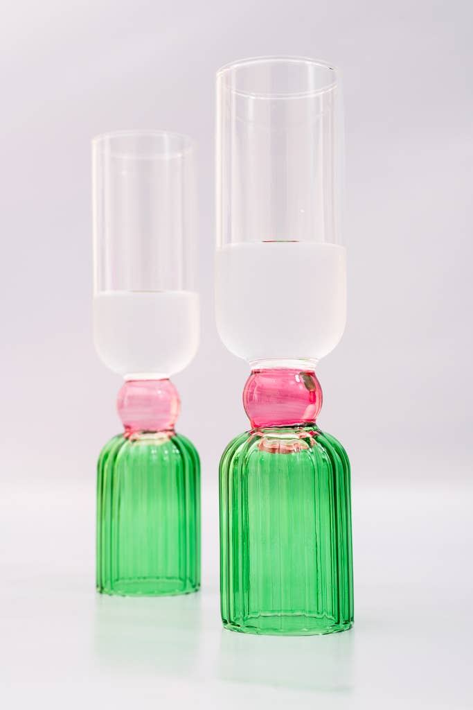 Tipsy Turvy Bar Glass Set, Green