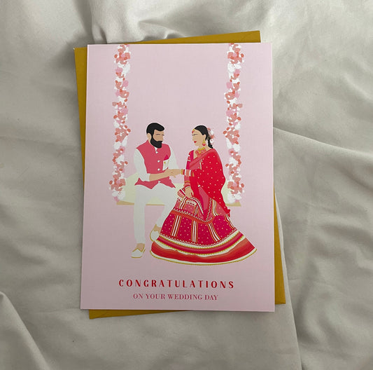 Indian Bride and Groom Wedding Card