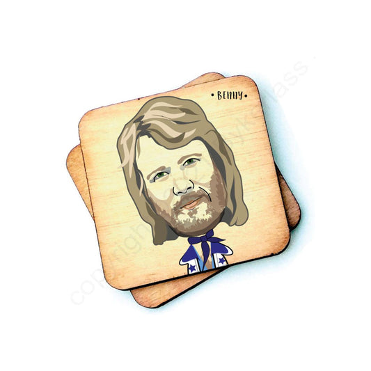 Benny ABBA Celebrity Wooden Coaster