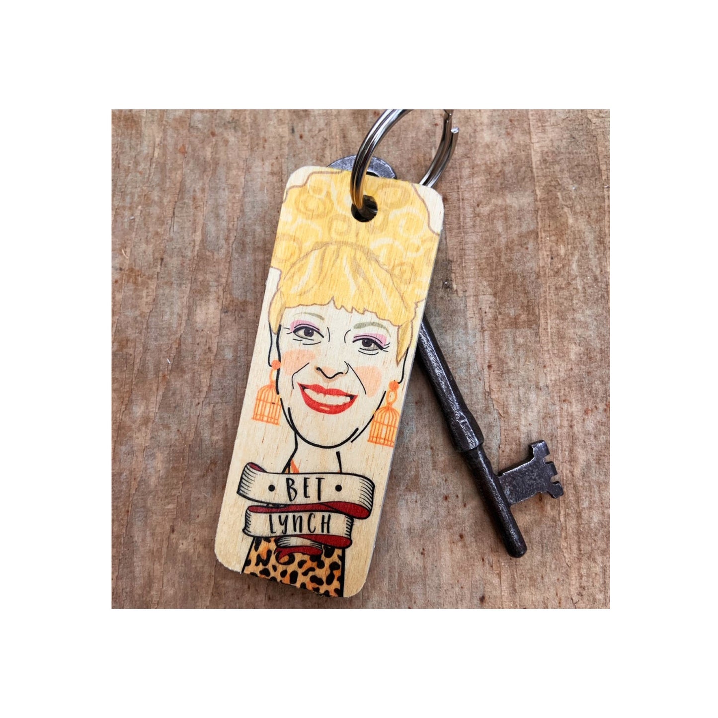 Bet Lynch Wooden Keyring