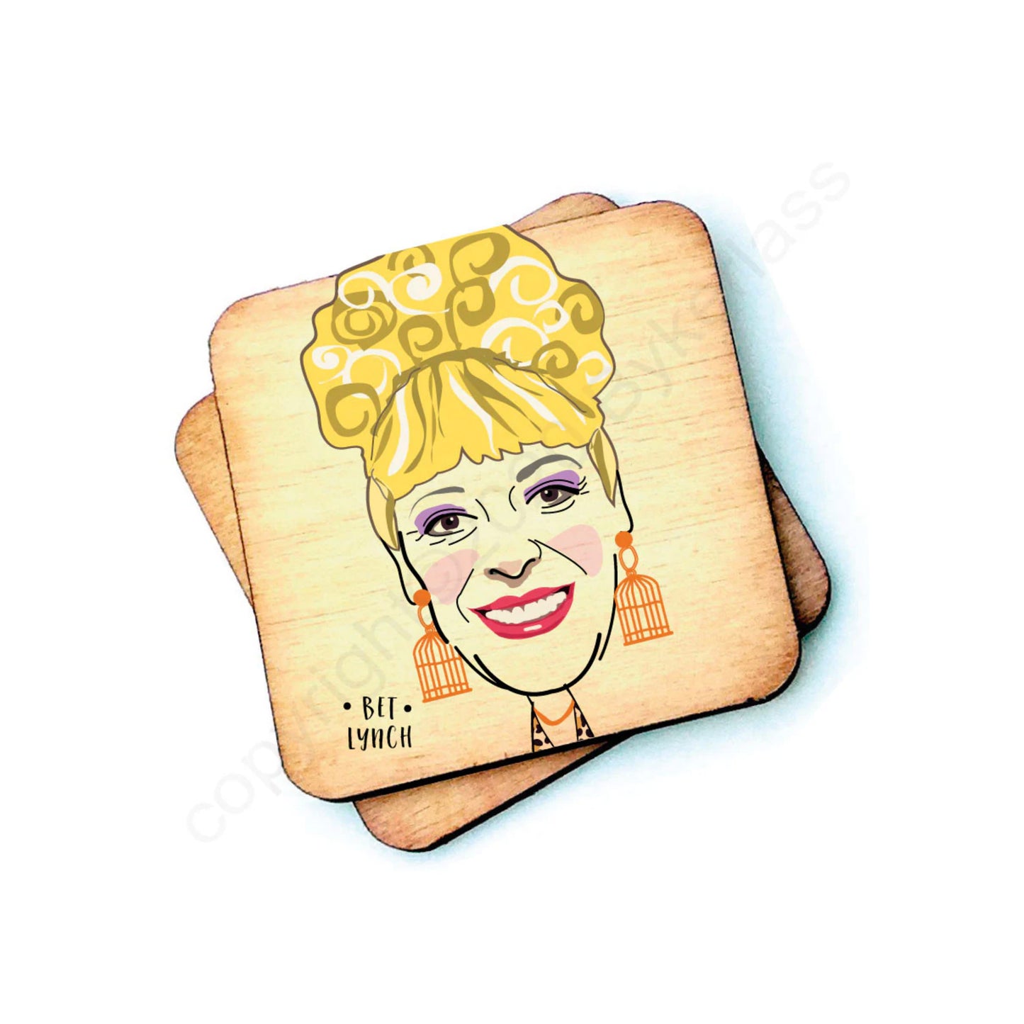 Bet Lynch Celebrity Wooden Coaster