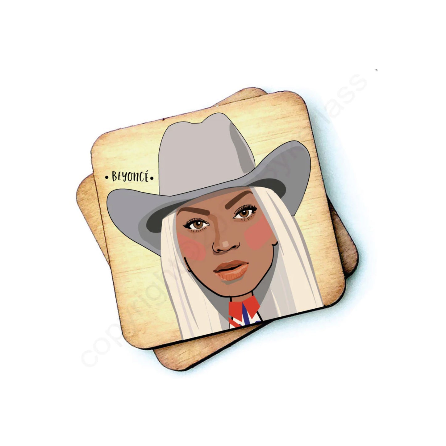 Beyonce Cowgirl Character Wooden Coaster