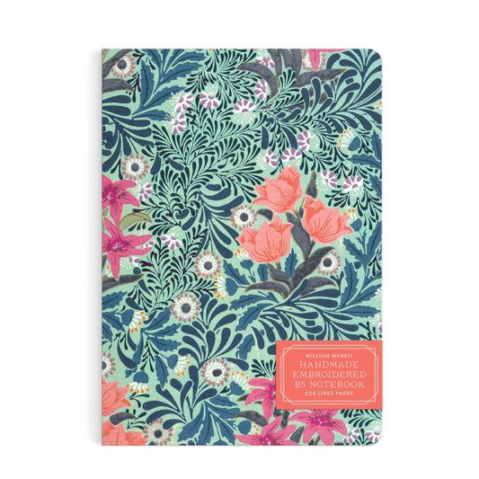 William Morris Bower Handmade Embroidered B5 Notebook