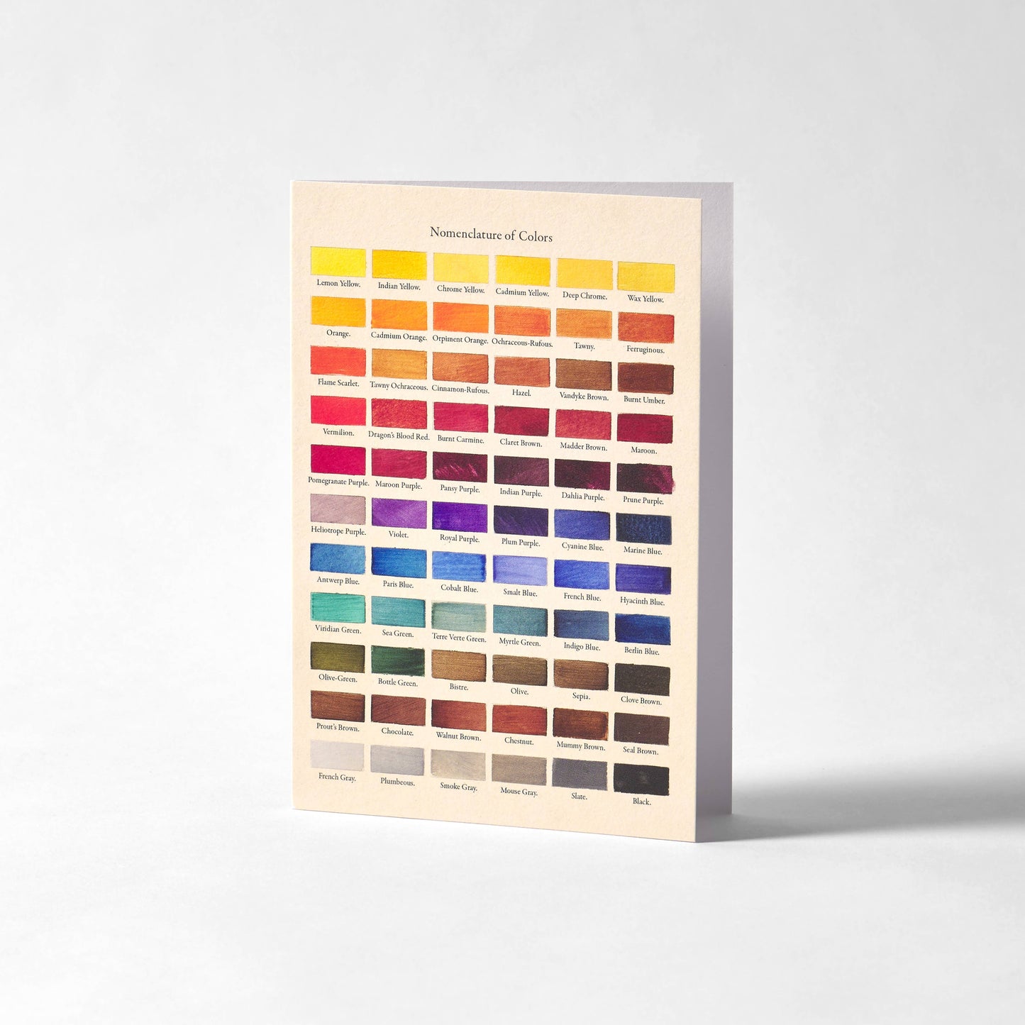 Greetings Card - Nomenclature of Colors