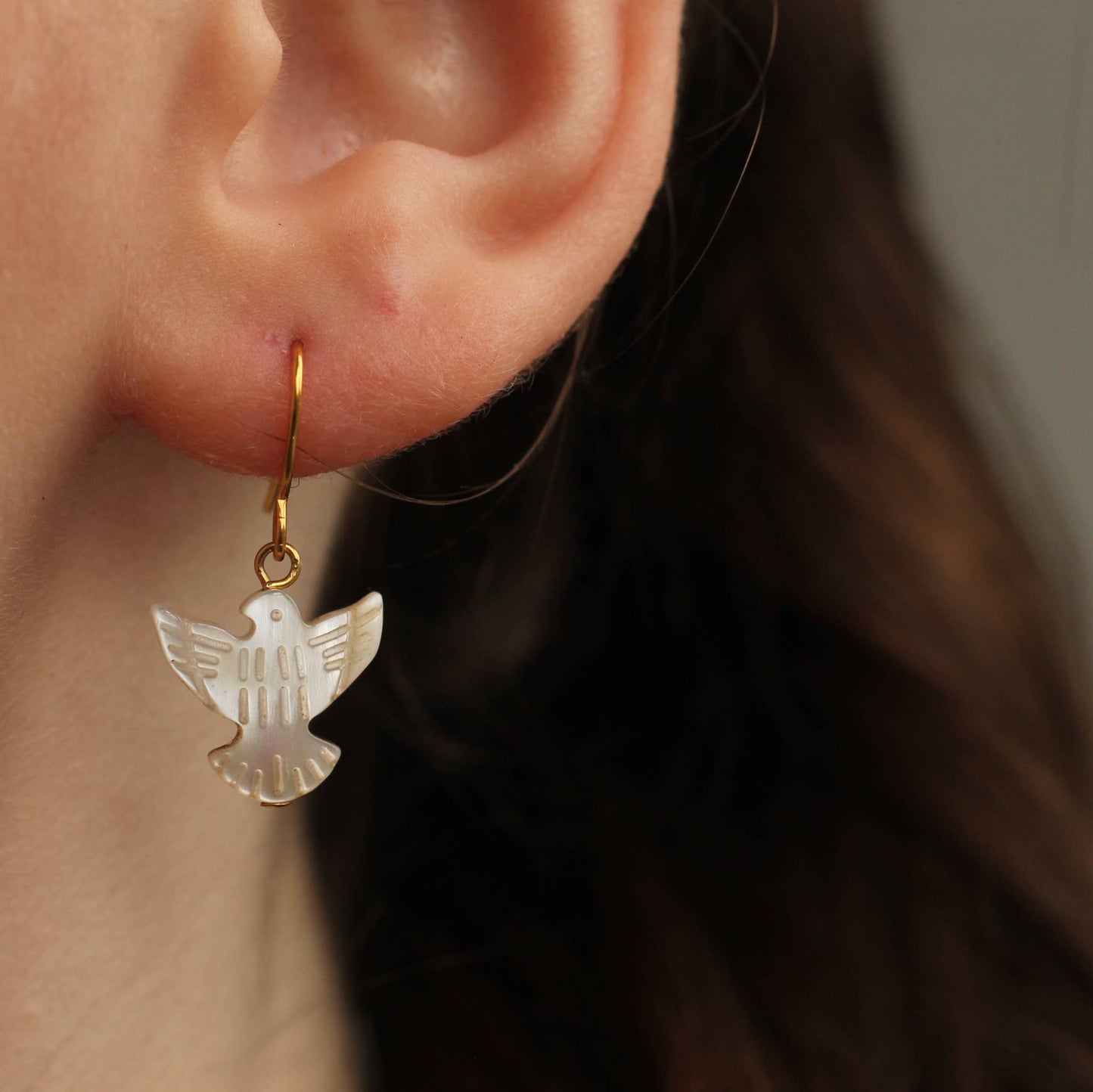 Pearl Dove Bird Earrings