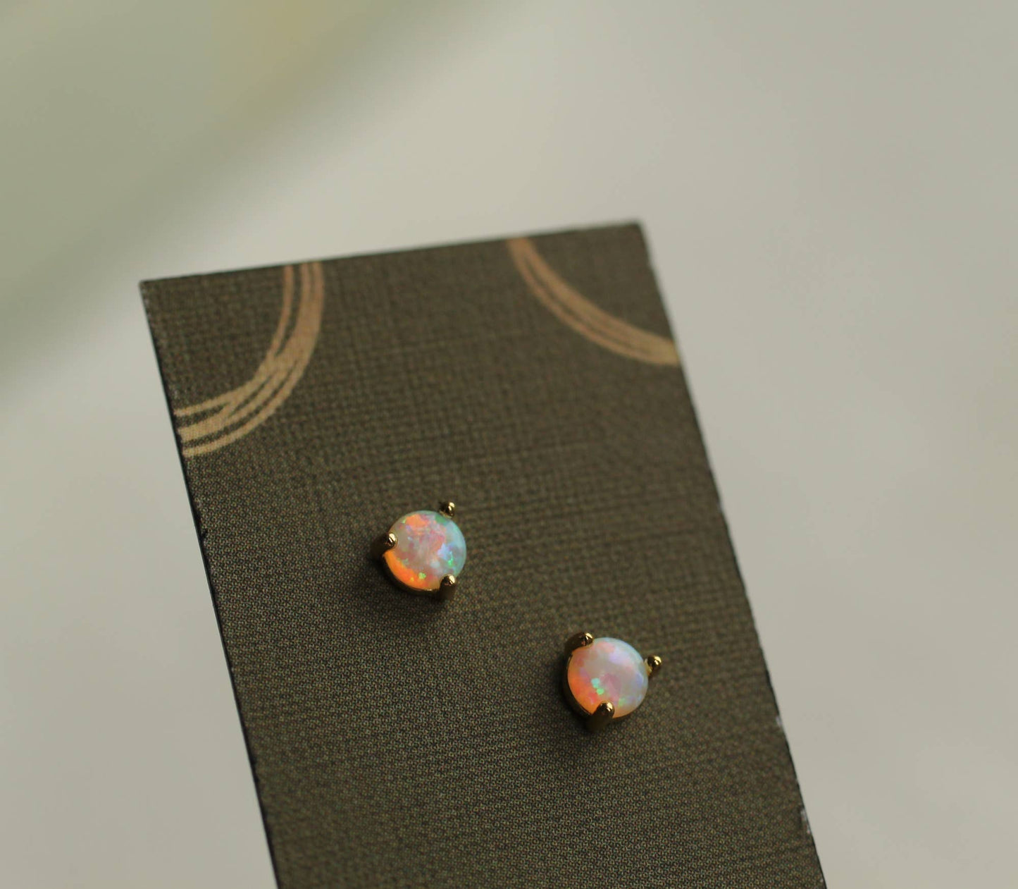 Tiny Opal Stud Earrings