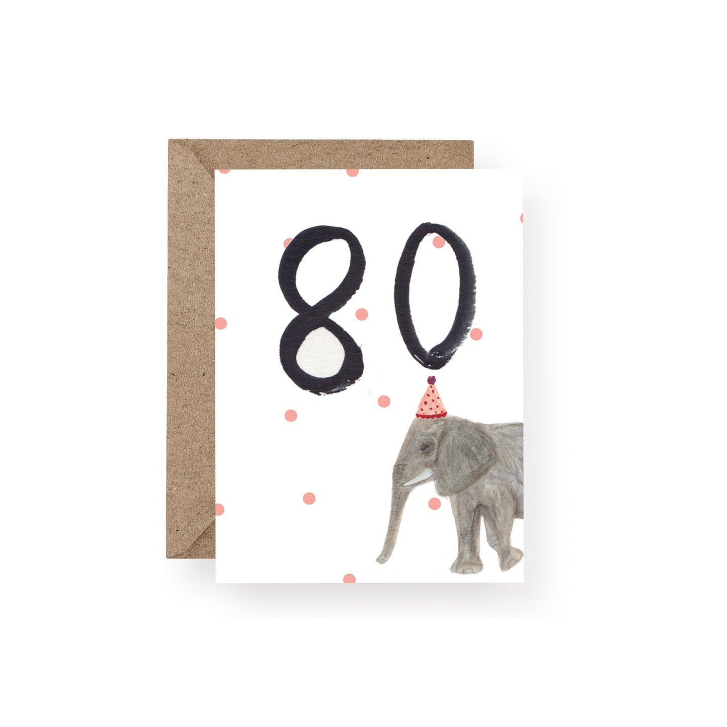 Number Eighty Elephant Card