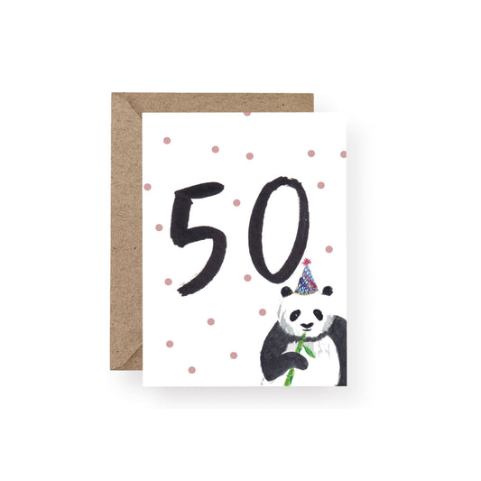 Number Fifty Panda Card