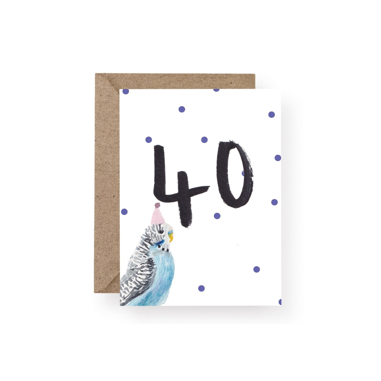 Number Forty Budgie Card