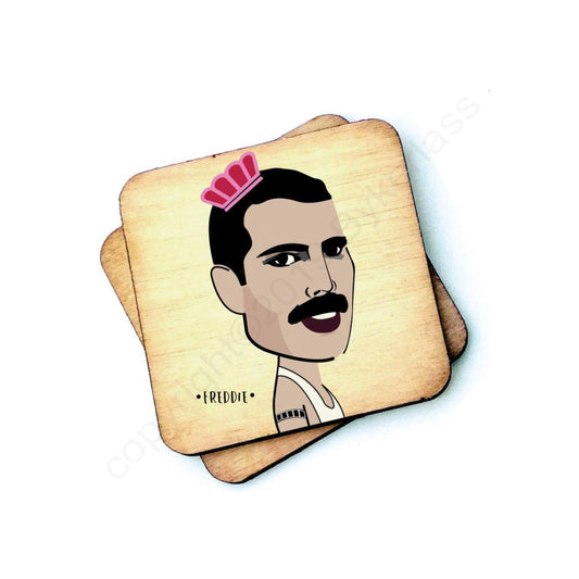 Freddie Celebrity Wooden Coaster