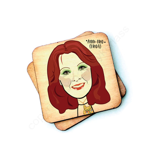 Frida ABBA Celebrity Wooden Coaster