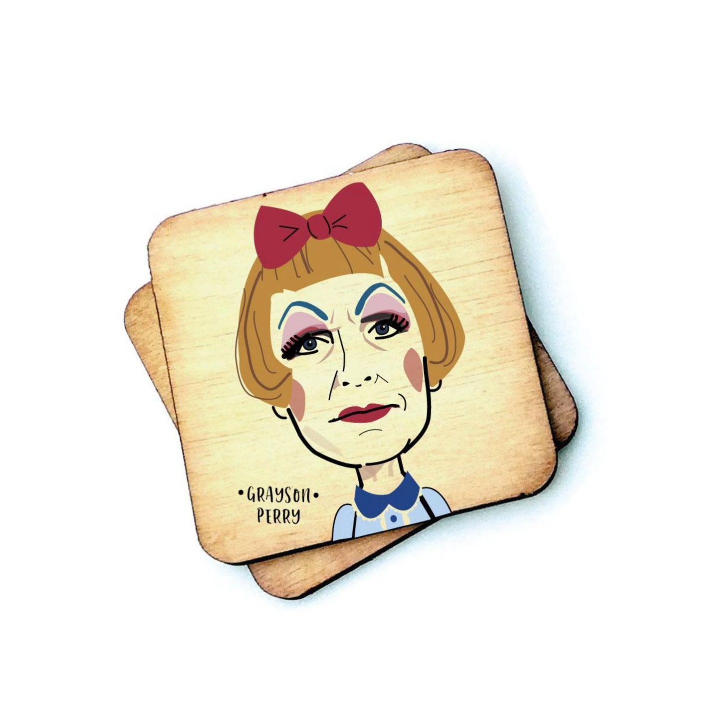 Grayson Perry Celebrity Wooden Coaster