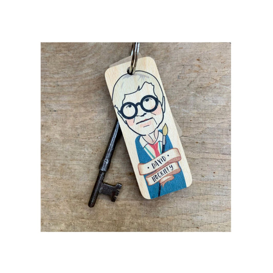 David Hockney Wooden Keyring