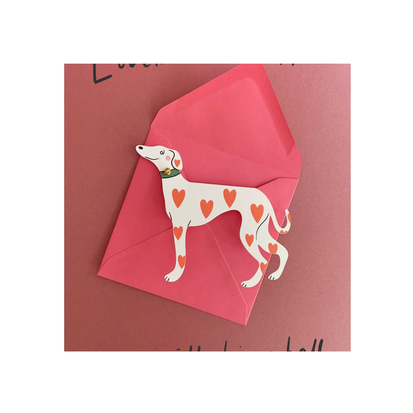 Standing Loveheart Whippet Dog Card