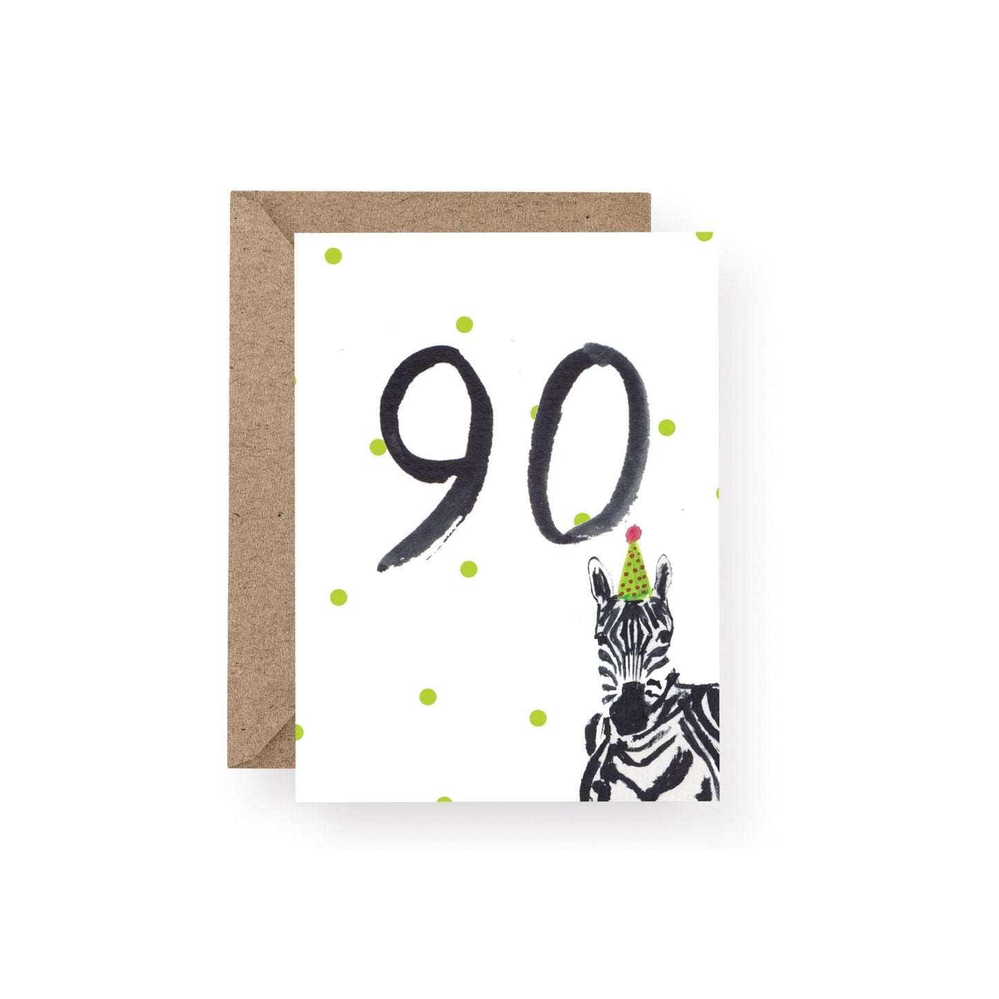 Number Ninety Zebra Card